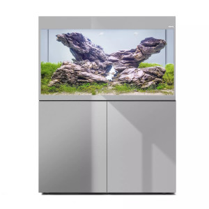 Zestaw Aquael GLOSSY ST 100 DAY&NIGHT 2.0 (215l) z szafką, szary