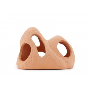 Ozdoba ceramiczna skała z otworami Happet U945, beżowa