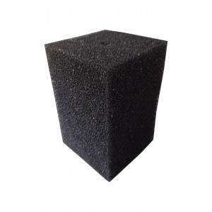Gąbka czarna kwadratowa 15x10x10 cm 20 ppi z otworem