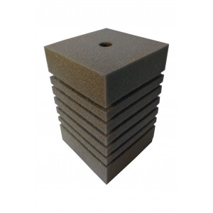 Gąbka szara kwadratowa 15x10x10 cm 45 ppi z otworem