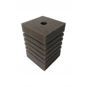 Gąbka szara kwadratowa 10x7x7 cm 45 ppi z otworem