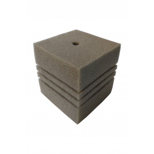 Gąbka szara kwadratowa 9x9x9 cm 45 ppi z otworem