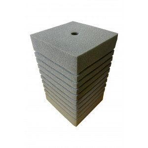 Gąbka szara kwadratowa 20x12x12 cm 45 ppi z otworem