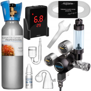 Zestaw CO2 Aquario Exclusive 2.0 z elektrozaworem, komputerem pH oraz butlą 5l