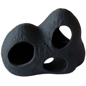 Ozdoba ceramiczna skała z otworami Happet U946, czarna