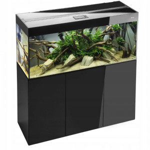 Zestaw Aquael GLOSSY 150 DAY&NIGHT 2.0 (405l) z szafką, czarny