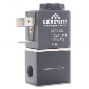 Elektrozawór GRUN SYSTEM 230V 1/8 cala (1.5W) z przewodem zasilającym